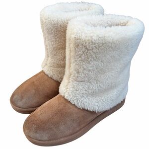UGG Shearling Cuff Ankle Boots Womens 9 EU 40 Cozy Slip On